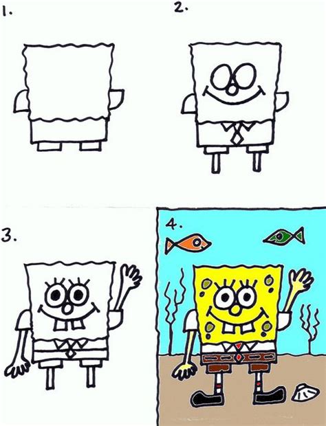 hoe teken je spongebob.